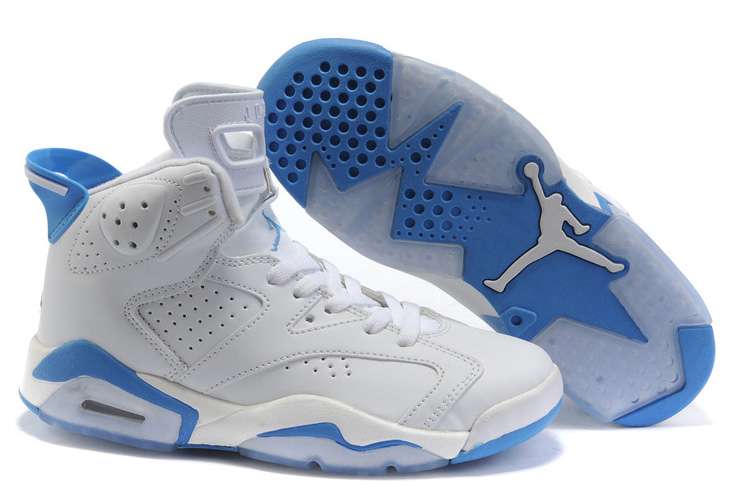 New Arrival Womens Air Jordan 6 White Blue